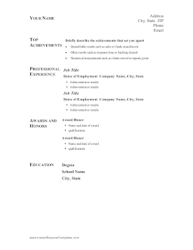 Results Based Resume (A4)