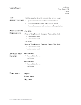 Results Based Resume