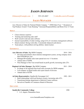 Results Focused Resume