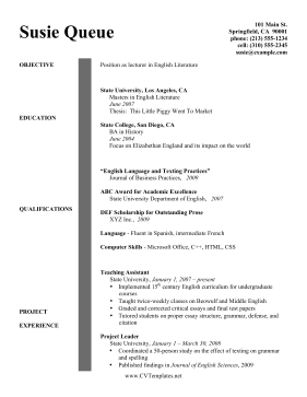 Resume No Experience