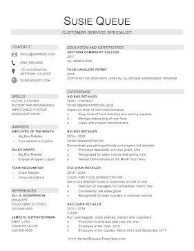 Resume With Customer Service