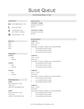 Resume With Icons (A4)