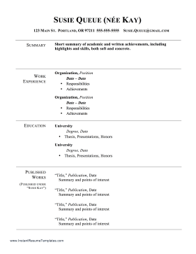 Resume With Name Change