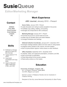 Resume With Only One Employer