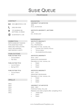 Resume With Sabbatical (A4)