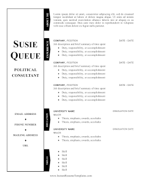 Resume With Tabs BW