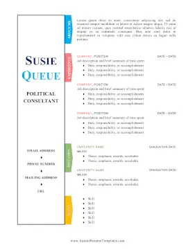 Resume With Tabs Color A4