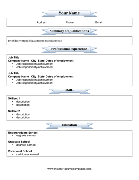 Resume with Ribbons