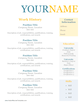 Reverse Chronological Resume