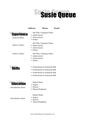 Shadow Resume (A4)