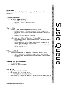 Sidebar Name Resume