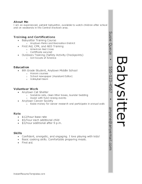 Sidebar Teen Resume