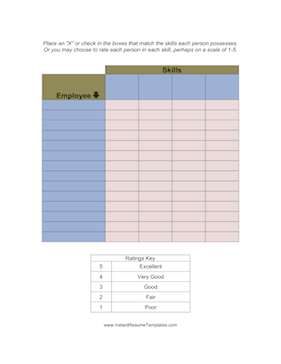 Skills Matrix Template