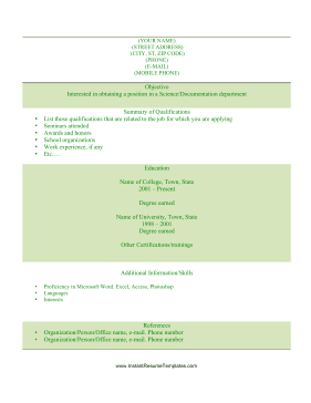 Student Resume