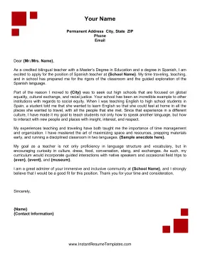 Study Abroad Cover Letter Template