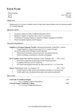 TESOL Resume (A4)