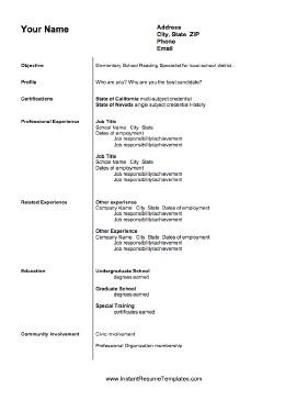 Teaching Resume