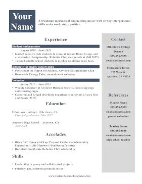 Work Study Resume