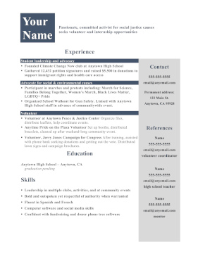 Young Activist Resume (A4)