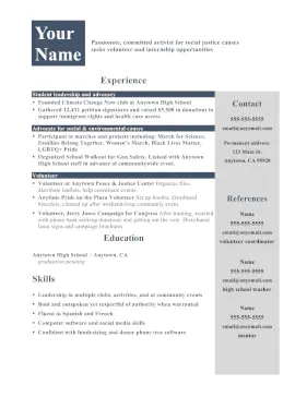 Young Activist Resume (A4)