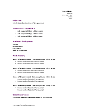 Professional Academic Resume