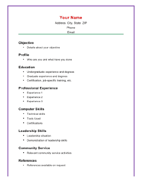 Basic Academic Resume (A4)