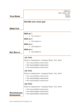 Basic Business Resume - Gold