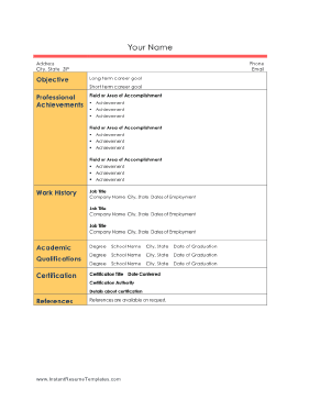 Informal Professional Resume - Sidebar