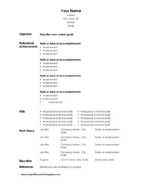 Professional Resume - Traditional