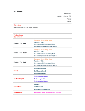 Professional Resume - Sidebar (A4)