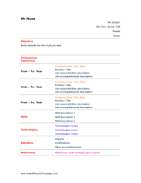 Professional Resume - Sidebar