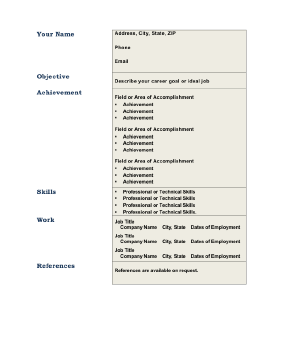 Informal Business Resume (A4)