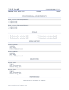 Resume With Key Skills Checkmarks